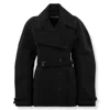 Jacquemus Double-breasted Trench Coat With Wide Lapel In Black