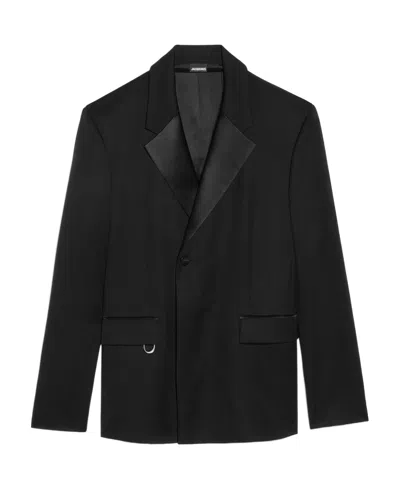Jacquemus Double-breasted Tuxedo Blazer In Black