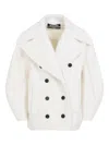 Jacquemus Double-breasted Virgin Wool Coat With Wide Lapel In White