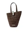 Jacquemus Medium Bucket Bag Featuring Asymmetrical Design In Green
