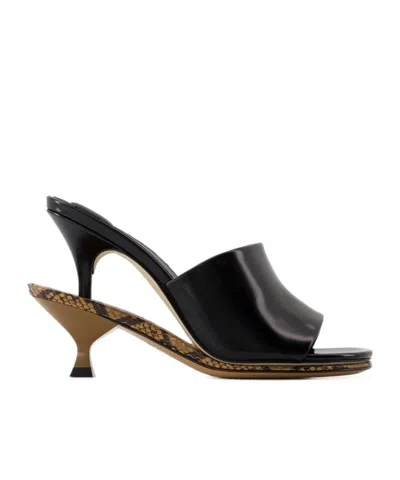 JACQUEMUS DOUBLE-LAYER ROUND-HEAD HIGH-HEELED SANDALS