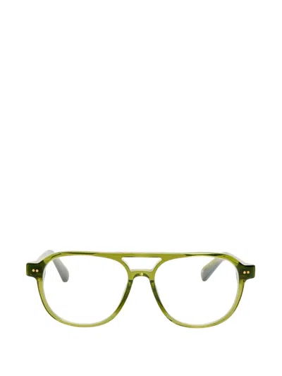 Jacquemus Double-bridge Pilot-frame Glasses In Green
