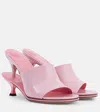 Jacquemus 100mm Les Doubles Leather Mules In Pink