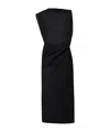 Jacquemus La Robe Drap Asymmetrical Midi Dress In Black