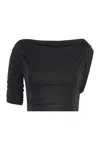 Jacquemus Draped One-shoulder Ruched Crop Top