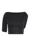 Jacquemus Drapeado Crop-top In Black