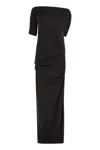Jacquemus Short-sleeved Black Viscose Midi Dress In Black