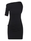 Jacquemus Asymmetrical One-shoulder Bodycon Mini Dress With Ruched Sleeve