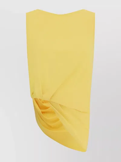 Jacquemus Draped Crisscross Sleeveless Top In Yellow