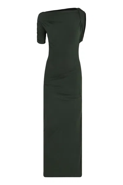 Jacquemus Long-length One-sleeve Dress In Green