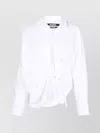 Jacquemus Draped Hem Shirt Tie Detail In White