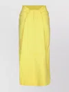 Jacquemus Draped High Waist Midi Skirt In Yellow