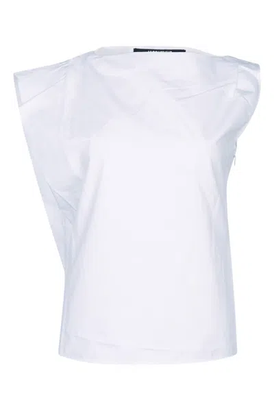 Jacquemus Draped High-waist Top In White
