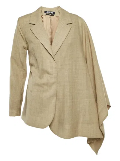 Pre-owned Jacquemus Draped Jacket In Neutral