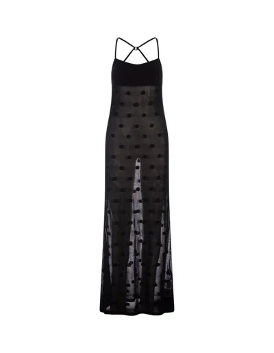 Jacquemus Draped Knitted Maxi Dress In Black