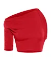 Jacquemus Le Haut Drapeado Top In Red