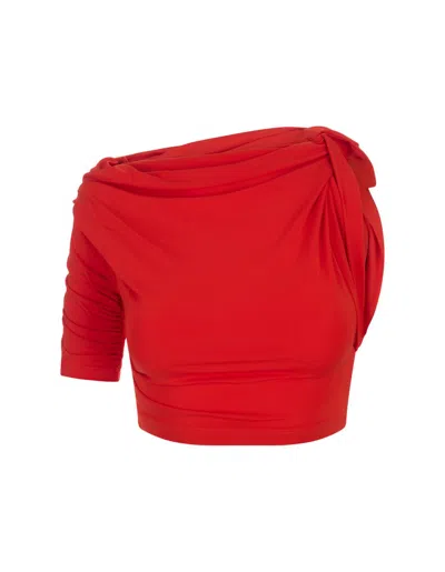Jacquemus Draped Knot In Red