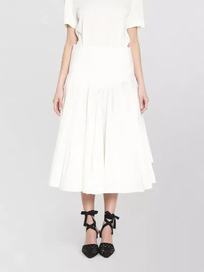 Jacquemus Draped Midi Skirt Godet Panels Detail In White