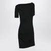 Jacquemus Asymmetric Draped Mini Dress In Black