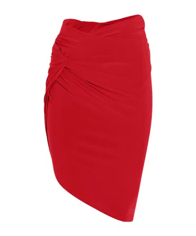 Jacquemus Draped Mini Skirt In Red