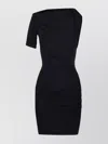 Jacquemus Draped One Shoulder Mini Dress In Black