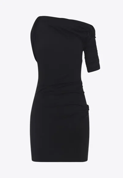 JACQUEMUS DRAPED ONE-SHOULDER MINI DRESS