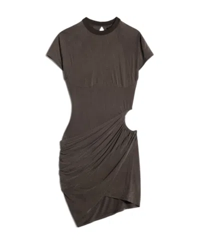 Jacquemus Draped Short-sleeve Dress In Black