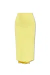 Jacquemus Hourglass Draped Midi Skirt In Yellow