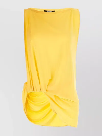 JACQUEMUS DRAPED SLEEVELESS ASYMMETRIC LIGHTWEIGHT TOP