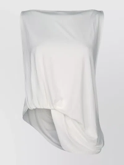 JACQUEMUS DRAPED SLEEVELESS TOP ASYMMETRIC HEM