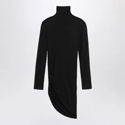 Jacquemus Black Draped Spallina Dress Women