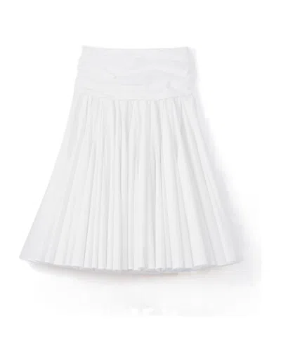 Jacquemus Pleated Midi Skirt In White