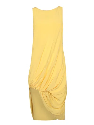 Jacquemus Peplo Mini Dress In Yellow