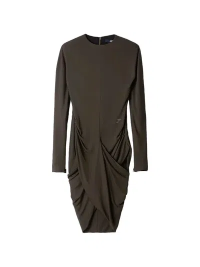 Jacquemus Draped-neckline Midi Dress In Green