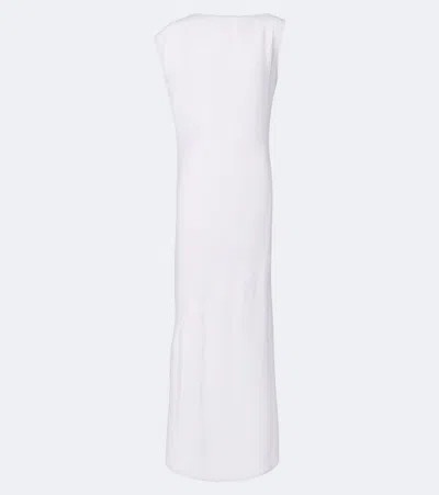 Jacquemus Drapee Jersey Maxi Dress In White