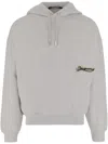 Jacquemus Hooded Sweater With Drawstring And Ribbed Finish In Gray