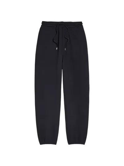 Jacquemus Mottled Cotton Fleece Relaxed Fit Jogging Trousers In Blue