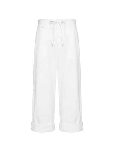 Jacquemus Drawstring-waist Turn-up Trousers In White