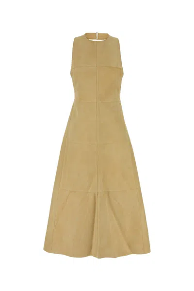 Jacquemus Favola Midi Panel Sleeveless Dress In Beige