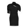 Jacquemus The Castagna Draped Mini Dress In Black