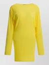 Jacquemus Flowing Viscose Jersey Dress With Embroidered Detailing In Yellow