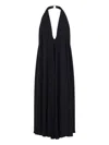 Jacquemus The Norma Draped Maxi Halter Dress In Dark Navy