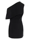 Jacquemus Pesce Draped One-shoulder Mini Dress In Black