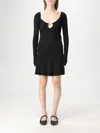 Jacquemus Womens Black Logo-plaque Slim-fit Knitted Mini Dress In Black