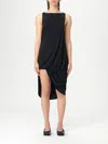 Jacquemus Draped Sleeveless Peplum Dress With Asymmetrical Hem In Black