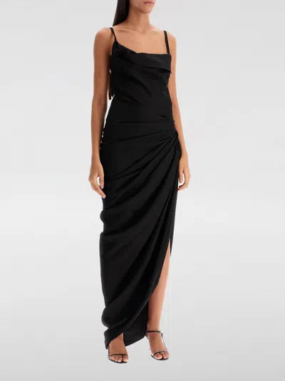 Jacquemus Black Le Papier 'la Robe Saudade' Maxi Dress In Schwarz