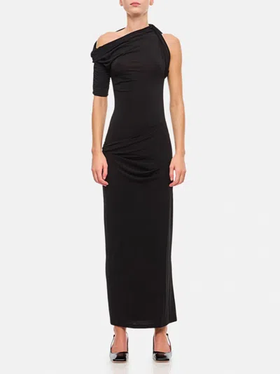 Jacquemus La Robe Drapeado In Schwarz