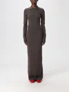 Jacquemus Long Polo Dress With Buttons And Collar In Brown