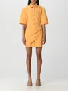 Jacquemus Orange Mini Shirt Dress La Robe Camisa In Orange