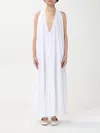 Jacquemus Norma Open-back Gathered Crepe Maxi Dress In White